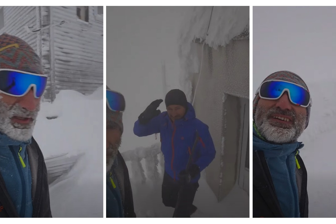 Stația meteo de la Vârful Omu, sub troiene de zăpadă și strat de chiciură. Sfaturi de la meteorologul Sergiu Olteanu