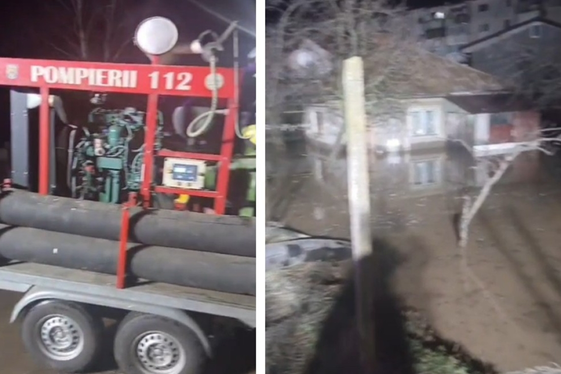 Pompierii prahoveni, solicitați să intervină pentru evacuarea apei din gospodării, în Pleașa și Plopu