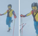 Olimpicul Alex Ștefănescu s-a întors acasă și astăzi schiază pe pârtia Sorica, din Azuga!