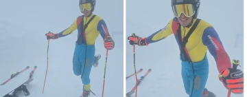 Olimpicul Alex Ștefănescu s-a întors acasă și astăzi schiază pe pârtia Sorica, din Azuga!