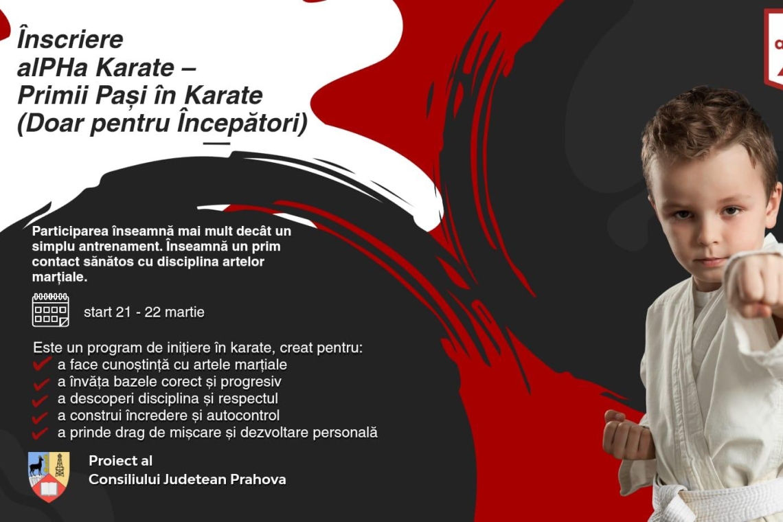 alPHa Karate – program pentru începători în artele marțiale