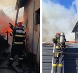 Două case din Strejnicu, cuprinse de flăcări, miercuri dimineață. Pompierii au intervenit cu mai multe autospeciale