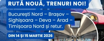 De mâine, prahovenii pot ajunge la Timișoara cu tren direct al CFR Călători! Află câte ore faci cu trenul până la destinația finală