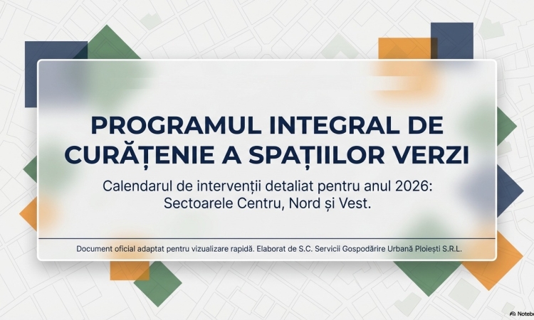 SGU Ploiești a lansat programul anual de întreținere a spațiilor verzi pentru 2026