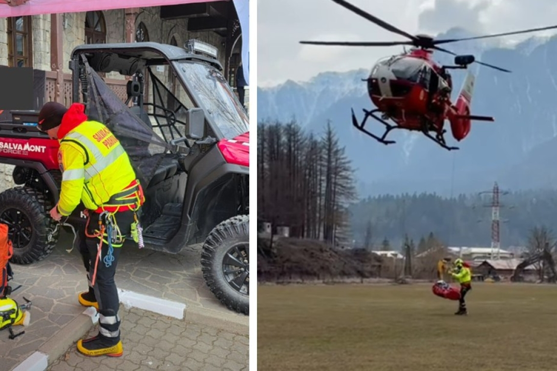 Intervenție dramatică în Bucegi. Turist de 68 de ani, salvat cu elicopterul după o cădere de sute de metri pe Valea Albă