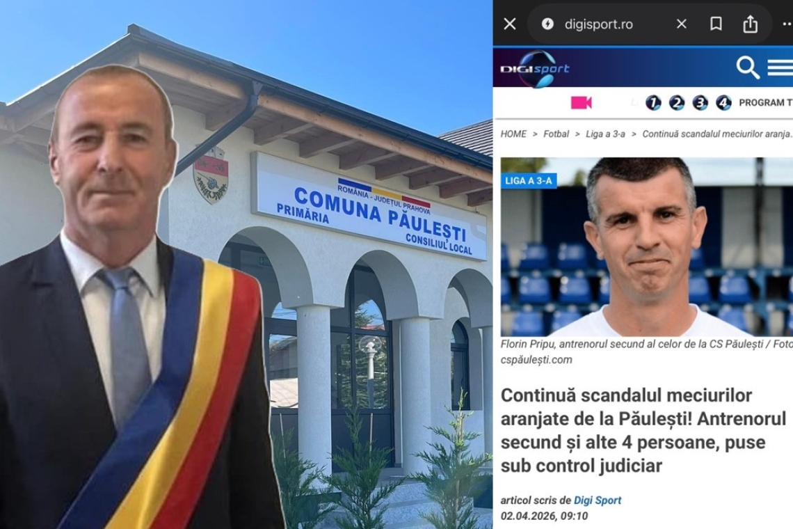Păuleștiul fierbe, după ce un alt apropiat al primarului Sandu Tudor a devenit suspect în dosarul meciurilor trucate de CS Păulești!