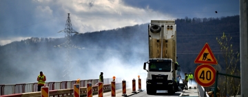 Lucrările la podul de pe DJ 101R Breaza–Comarnic, peste râul Prahova, au intrat într-o nouă etapă