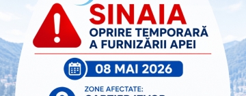 Oprire temporară a furnizării apei în cartierele Izvor și Platou Izvor, din Sinaia