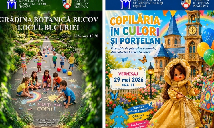 Copilăria în culori, păpuși de porțelan și frumusețea Grădinii Botanice, evenimente de Ziua Copilului organizate de Muzeul de Științele Naturii Prahova