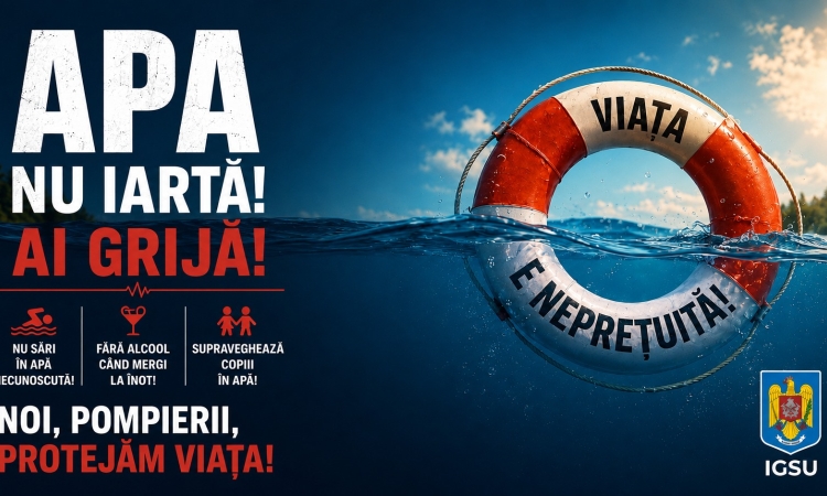 Campanie de prevenire a riscului de înec, derulată de IGSU. Aflați în ce județe sunt mai multe cazuri