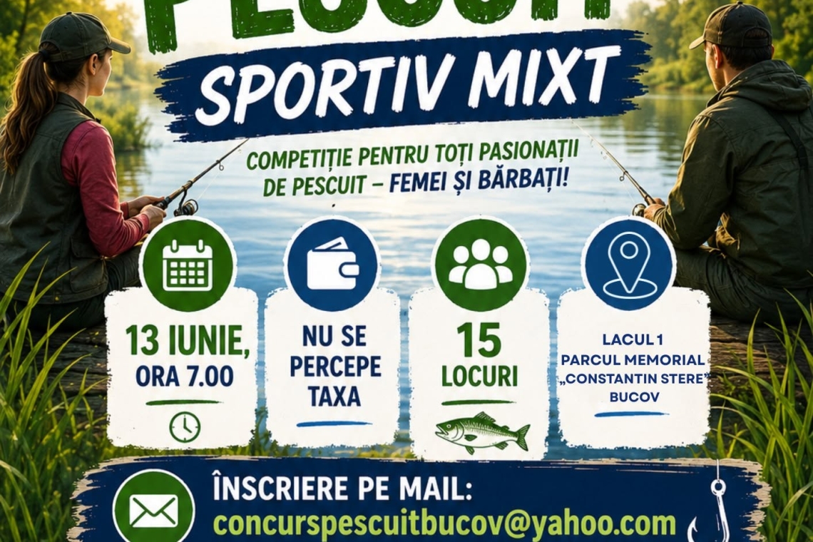 Concurs de pescuit sportiv la Lacul 1 din Parcul Memorial „Constantin Stere”