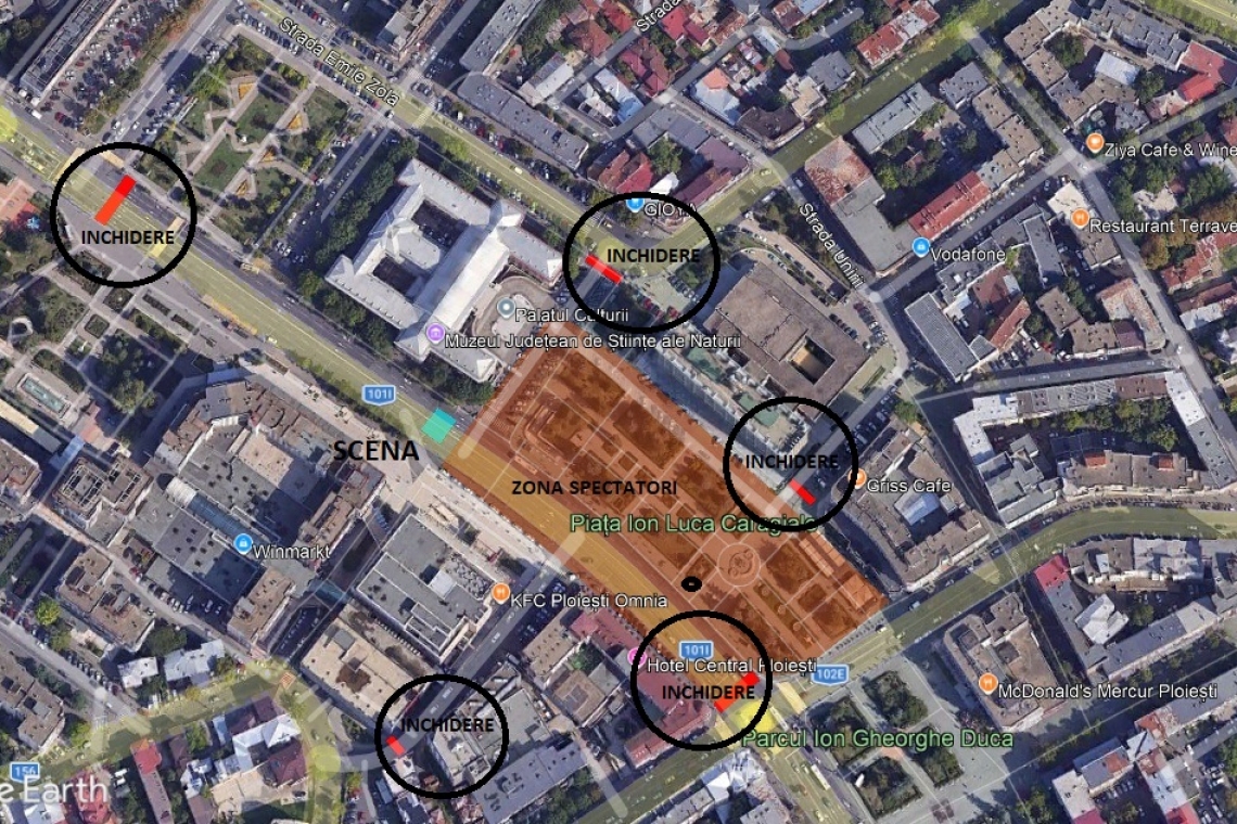 Circulația va fi închisă în centrul Ploieștiului timp de trei zile. Vezi străzile afectate 