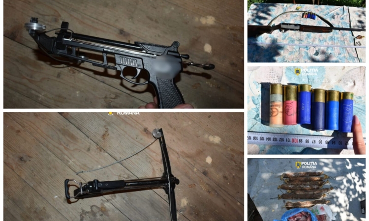 12 percheziții în Prahova și Teleorman într-un dosar de braconaj: arme de vânătoare, muniție, trofee și produse provenite din vânat, ridicate de polițiști