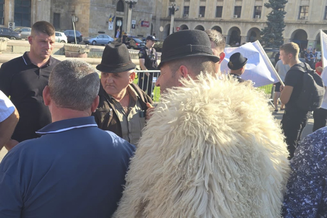 Fermierii protestează în fața Guvernului. Sute de crescători de animale se află, marți dimineață, la ușa premierului demis Bolojan