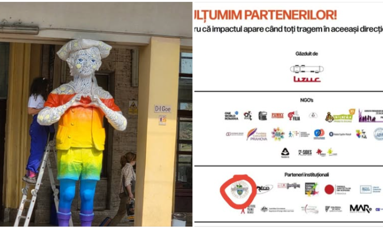 SGU Ploiești își retrage calitatea de partener instituțional al evenimentului Artown Now 2026, după ce Domnul Goe a fost vopsit în culorile curcubeului