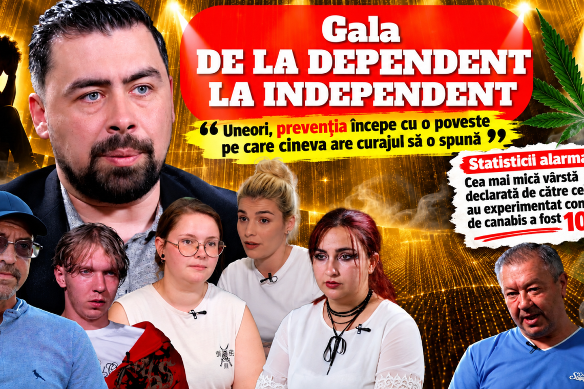Gala „De la Dependent la Independent” – povești reale despre dependență, recuperare și prevenție. Proiectul începe pe 1 octombrie