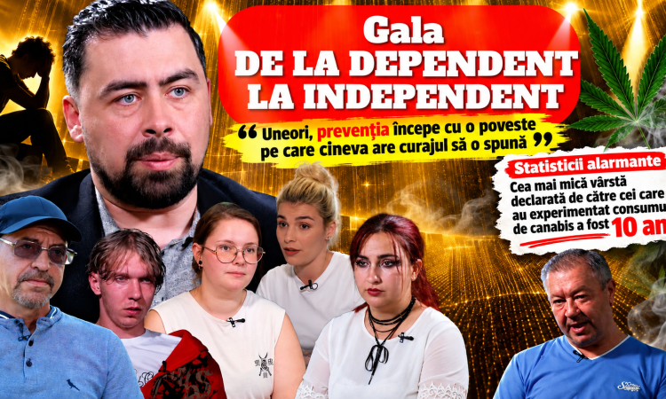 Gala „De la Dependent la Independent” – povești reale despre dependență, recuperare și prevenție. Proiectul începe pe 1 octombrie
