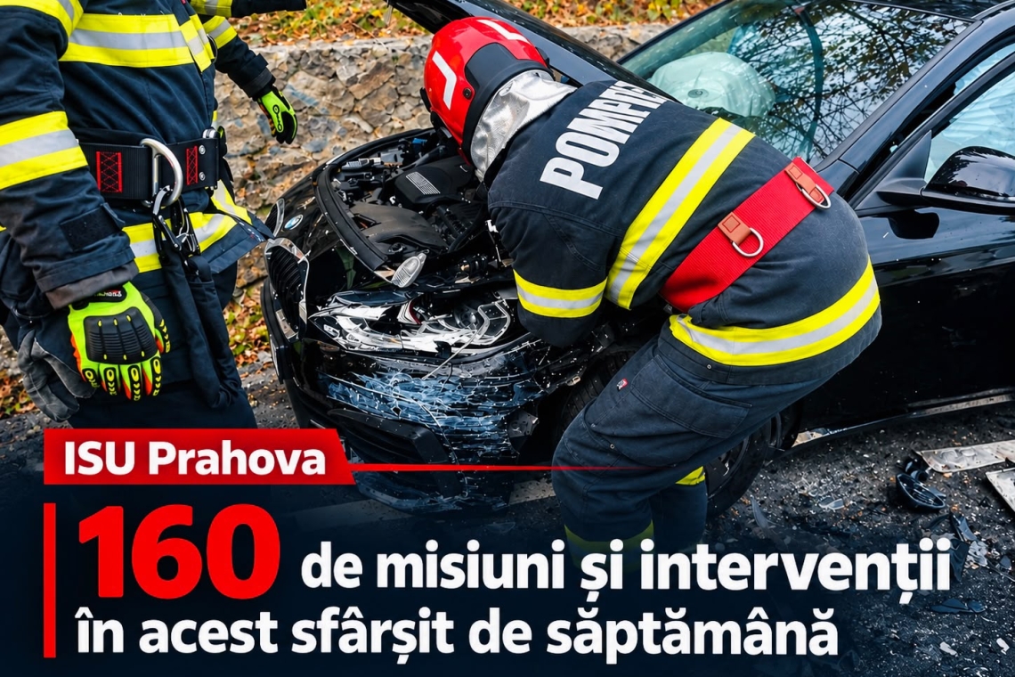 Weekend cu 160 de misiuni și intervenții pentru pompierii din Prahova