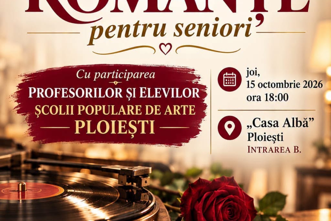 Seară de romanțe pentru seniorii din Prahova, la Palatul Administrativ din Ploiești. Intrarea este liberă
