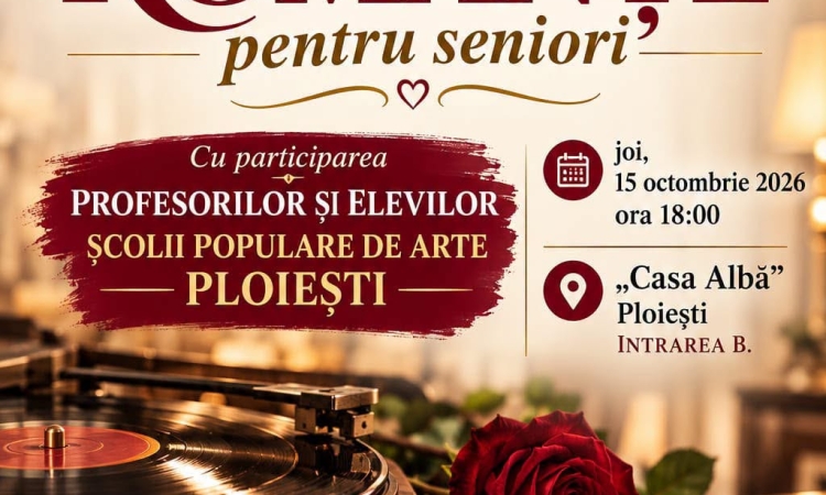 Seară de romanțe pentru seniorii din Prahova, la Palatul Administrativ din Ploiești. Intrarea este liberă