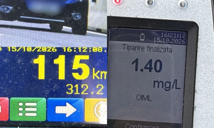 Combinație de alcool și viteză pe DN1, la Cornu: șofer prins cu 1,40 mg/l alcool în aerul expirat și 115 km/h